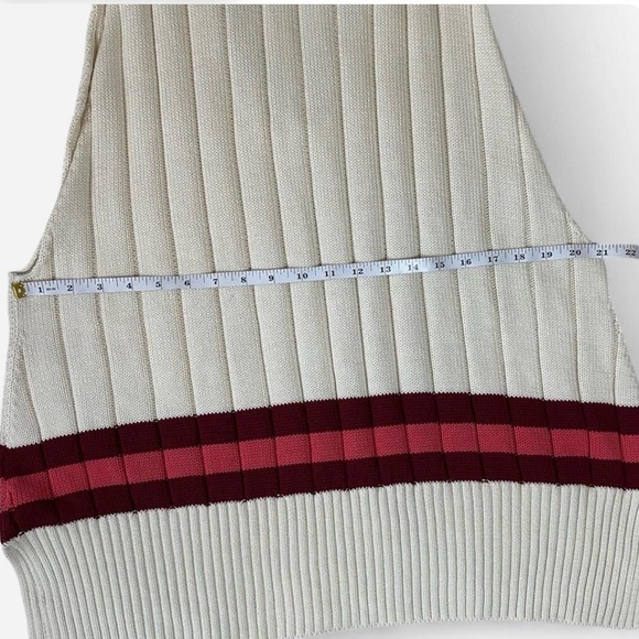 Anthropologie Maeve Sweater Vest Top Mini Dress Stripe Preppy Tennis Academia - Picture 7 of 10